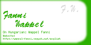 fanni wappel business card